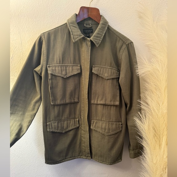 Topshop Green Utility Chore Coat - Picture 6 of 7